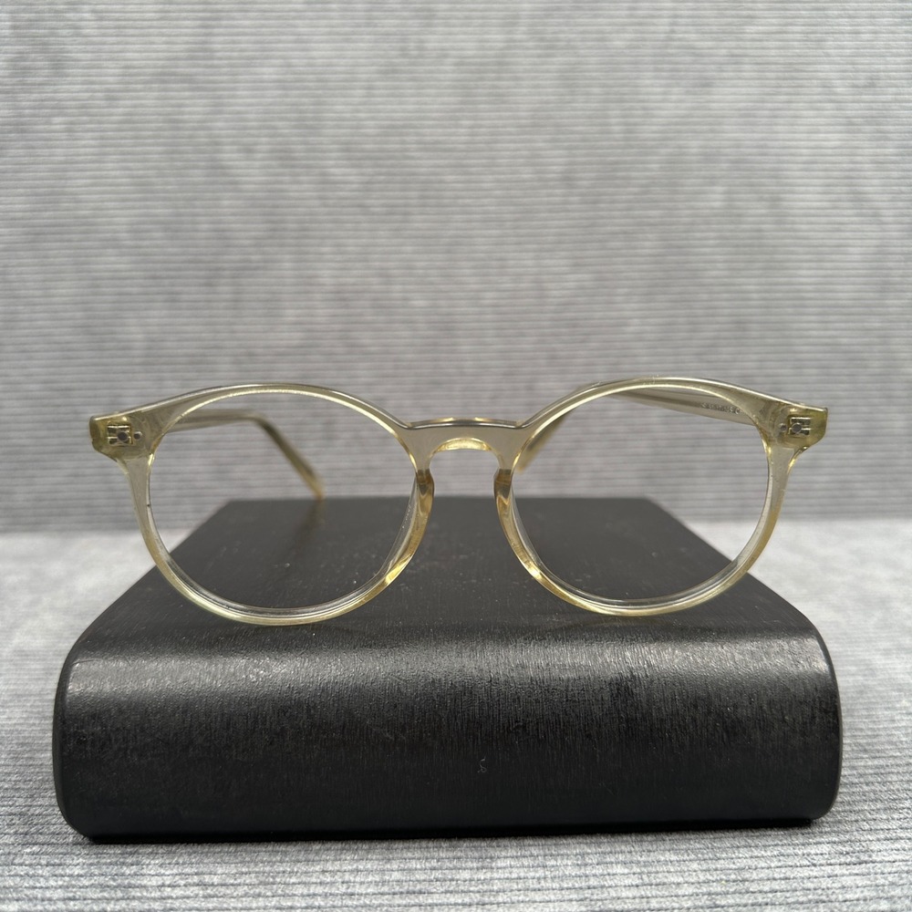 Warby Parker 709 Round Eyeglass Frames Champagne 51-17-145 Clear Acetate Glasses